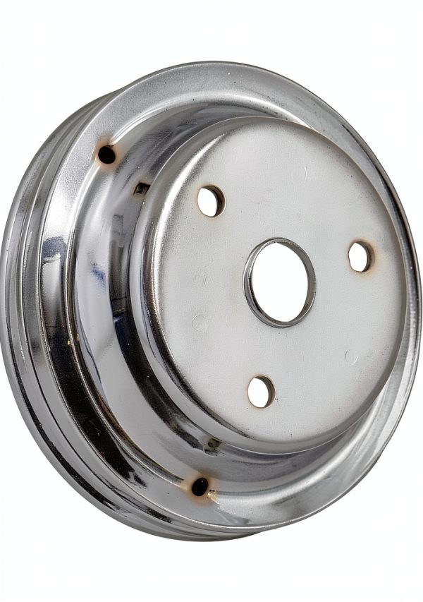 Mr. Gasket Chrome Crankshaft Pulley-Double Groove-0
