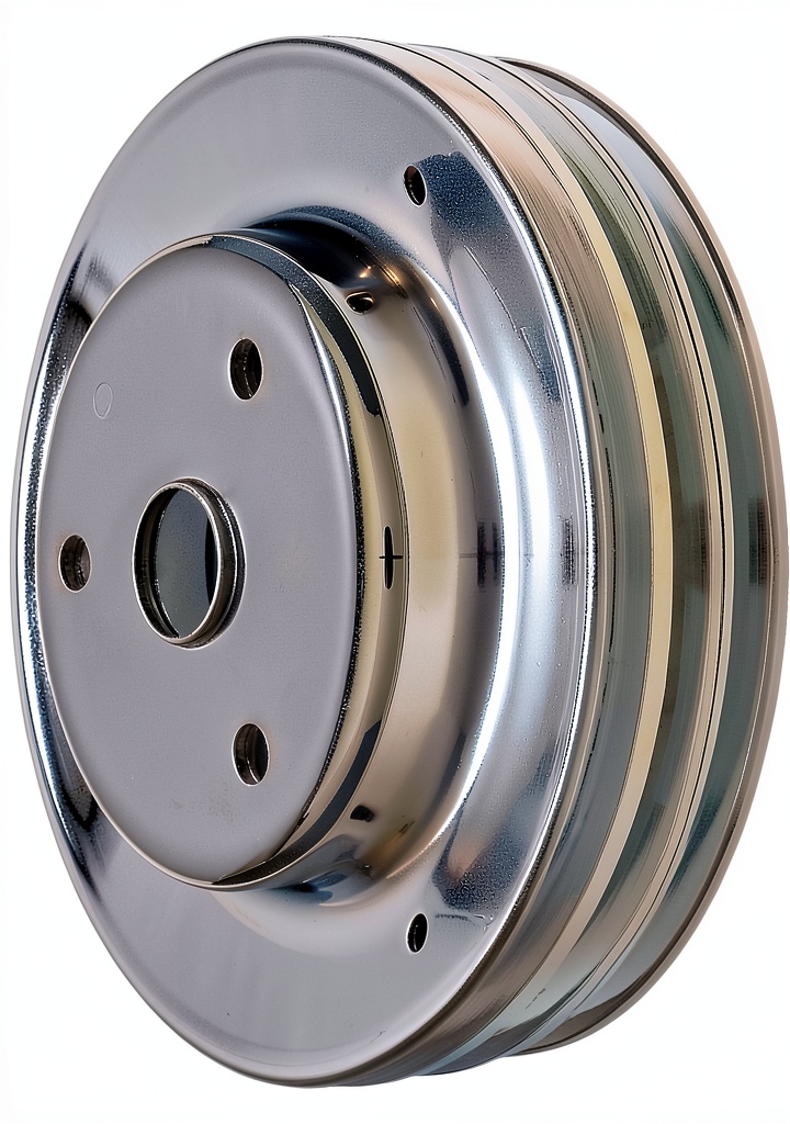 Trans-Dapt crankshaft pulley installed on an engine block