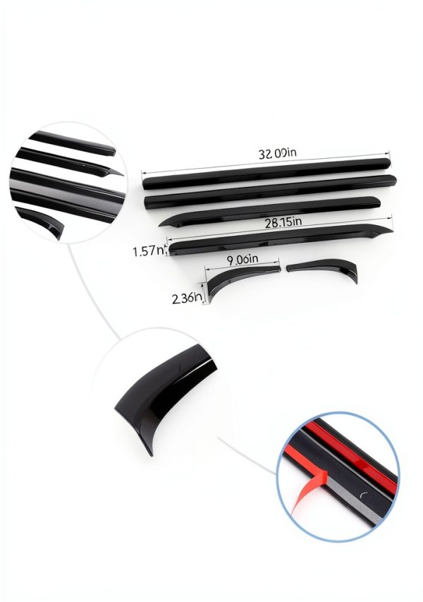 Black Window Sill Trim for 2007-2013 Silverado GMC Sierra – DSWSQ ABS-4