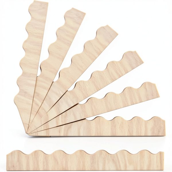 Scalloped Wood Trim 6 Pack Basswood Molding by GISUREM 15.75x1.58-1