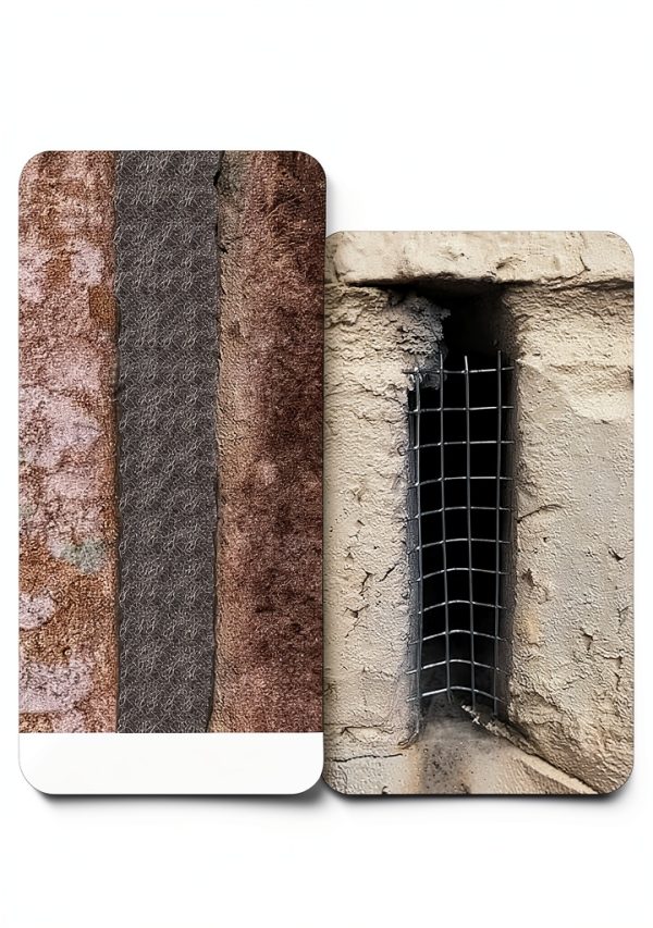 Stainless Steel Brick Weep Hole Covers for Brick Walls Double Layer Grid Design Brick Hole Filler Bended Window Weep Hole Covers-1
