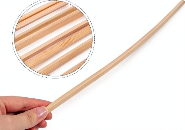 Cabilock 10pcs 30cm Pine Wood Window Molding Trim 6mm Thick Strips-4