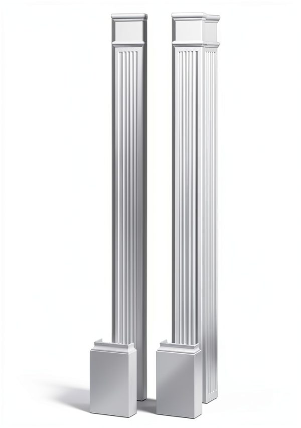 Ekena Millwork Fluted Pilaster 7W x 108H x 2½P Plinth Block Set of 2-0