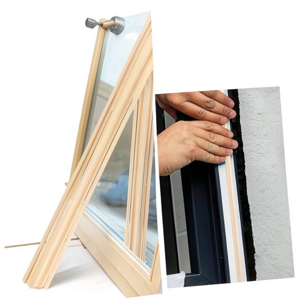 Wooden Window Trim 12pcs Natural Wood Molding Strips 19.69in Wide-8