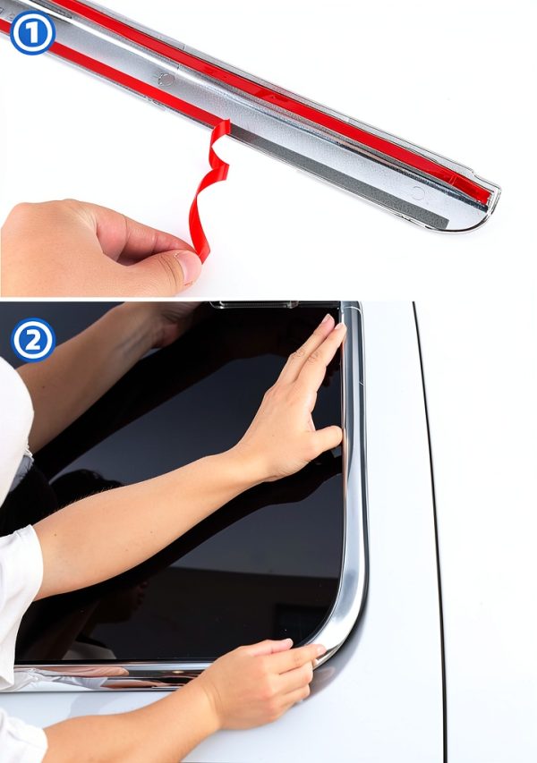 Chrome Window Sills Trims for 2007-2013 Chevy Silverado GMC Sierra Suburban Tahoe Chrome Window Molding Trims Overlays-3