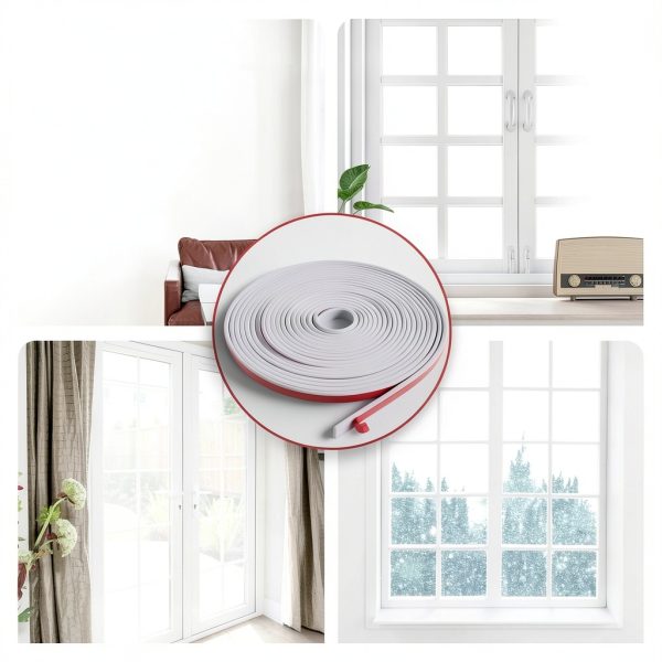 Window Grid Kit Coositel 33FT PVC White Trim Molding for Window Frames-6