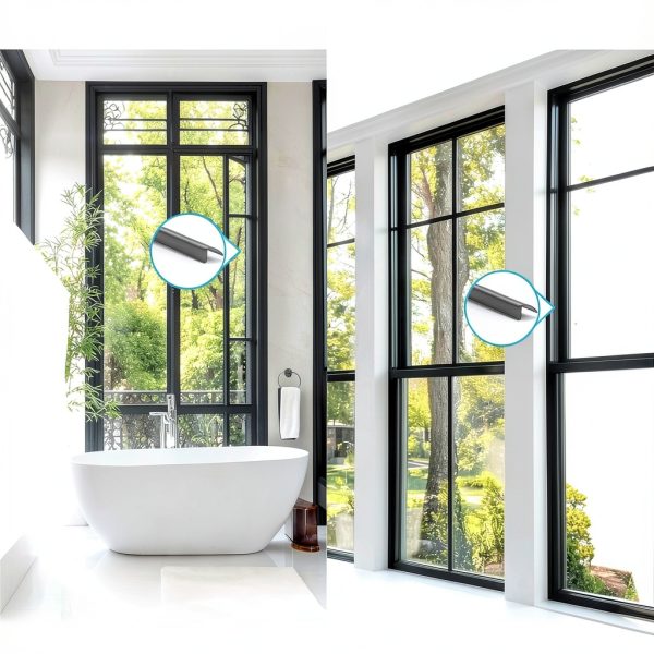 25 Pcs Window Glazing Bead 36" Snap in Vinyl Window Glazing Bead Frame Seal Snap Vinyl Trim Weather Resistant for Home Residential Commercial Use (Black)-5