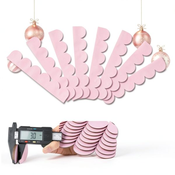 Christmas Scalloped Wood Trim 8‑Pack Pink by AceOrbit 15.75×2.36 in-1