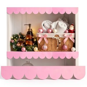 Christmas Scalloped Wood Trim 8‑Pack Pink by AceOrbit 15.75×2.36 in-0