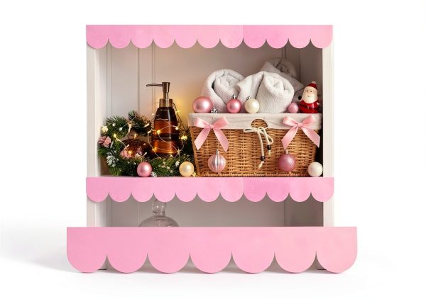 Christmas Scalloped Wood Trim 8‑Pack Pink by AceOrbit 15.75×2.36 in-0